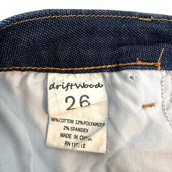 Driftwood Women's Marilyn Flower Embroidered Jeans Size 26 Dark Wash Skinny Jean - Picture 7 of 9